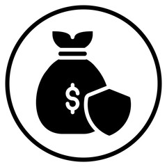 money bag glyph icon