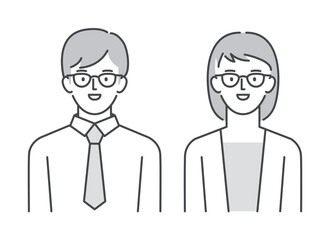 ビジネスマン、ビジネスパーソン、上半身のイラスト素材