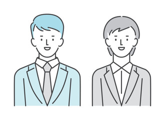 ビジネスマン、ビジネスパーソン、上半身のイラスト素材