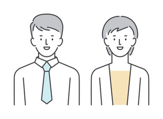 ビジネスマン、ビジネスパーソン、上半身のイラスト素材