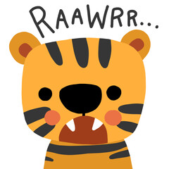 Cute tiger animal illustration