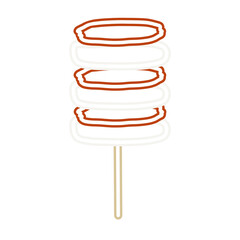 Tokpokki with sausages stick PNG