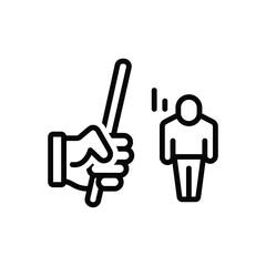 Black line icon for strictly 