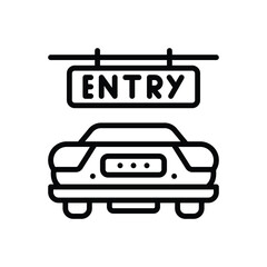 Black line icon for entries 