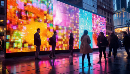 Smart City Interactive Display with Futuristic Design, Engaging Technology, and Vibrant Urban Energy - Generative AI