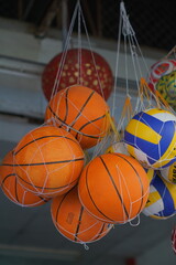 basketball hoop and ball in the net