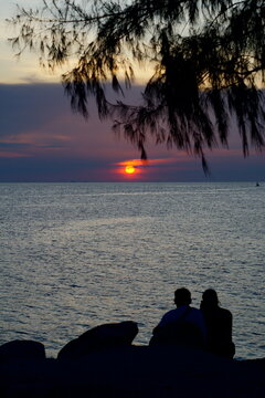 sunset on the beach