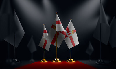 The Northern Ireland national flag on the red carpet