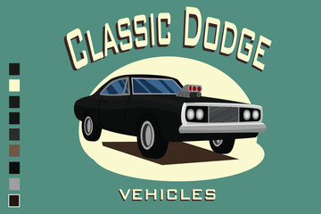 Classic Dodge Vehicles That Should Be On Every Gearhead's Wishlist vector Illustration vector