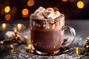 021_hot chocolate with marshmallows, Generative AI