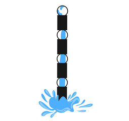 illustration, vector Rain flowing through a chain in Japanese style