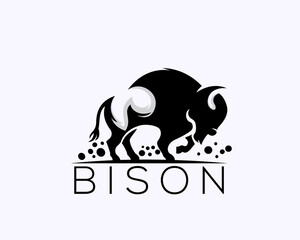rampage bison art logo design template illustration inspiration