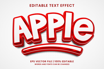 Apple fruit 3d editable text effect