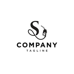 Letter S Gas station nozzle vector logo icon template.eps