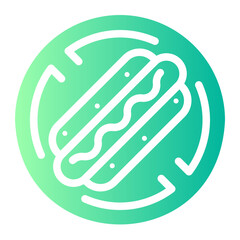 no fast food Gradient icon