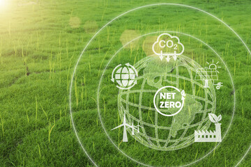 Carbon neutral and net zero concept natural environment Climate-neutral long-term strategy...