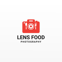 Camera logo for food photography with cutlery