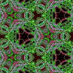 red and green ornamental kaleidoscope background