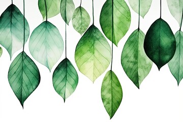 hanging green leaves in a natural setting Generative AI