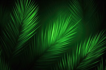 lush green background filled with palm tree leaves Generative AI