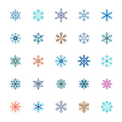 Icon set - snowflake color icon