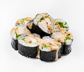 tasty sushi in the cafe