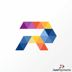 Logo design graphic concept creative abstract premium free vector stock letter R fast cut font gradient with hexagon. Related to monogram sport tech