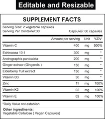 Supplement facts and nutrition facts with daily value .Vitamin facts , Supplement label ,Nutrition information 