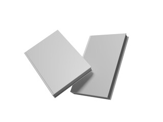 two White books 3d rendering for mock up, 3d rendering png files