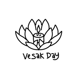 Happy Vesak Day Lettering 