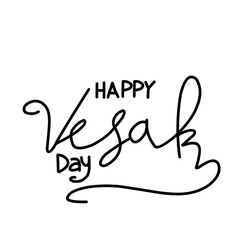 Happy Vesak Day Lettering 
