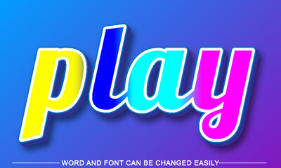 play 3d text effect full editable text free vector