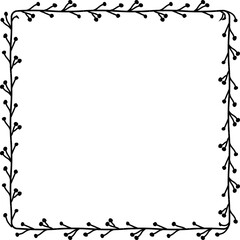 Obraz premium Square Frame Flower frame leaf wreath Frame picture vector photo frame floral border Black decoration romantic winner award congratulations wedding anniversary birthday new year newborn Christmas