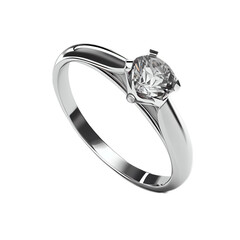  Silver Wedding Ring With Diamond Created with Generative AI Technology