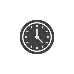 Round clock vector icon