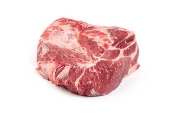 Fototapeta premium Raw Pork Neck isolated on white background.