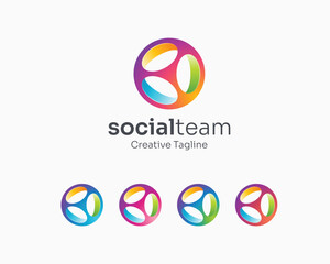 Colorful 3 d sphere logo gradient