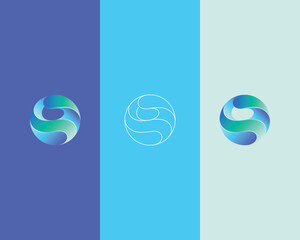 Colorful sphere global logo on multiple color background Colorful sphere global logo on multiple background