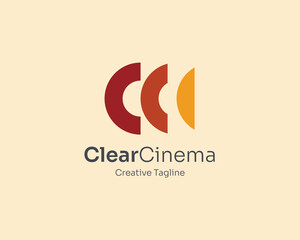 Creative cinema letter c logo