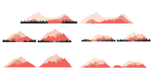 pink mountain outdoor silhouette
