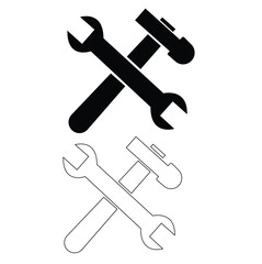 cordless drill, hand saw, spatula, paviConstruction tool icon collection - vector illustration.Solid Black Vector Icon Set - paint roller vector, repair key, safety pin, building trowel, small tools, 