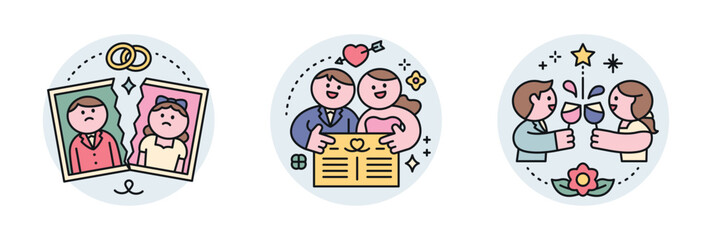 wedding. breakup and divorce. marriage vows. The bride and groom doing the ceremony.