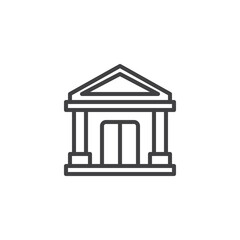 Bank building line icon