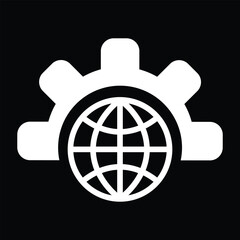 Global Technology Icon on black background
