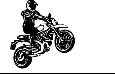 "Black and White Biker Silhouette"
"Simplified Sports Biker Silhouette"
"Biker Silhouette Set in Action Poses"