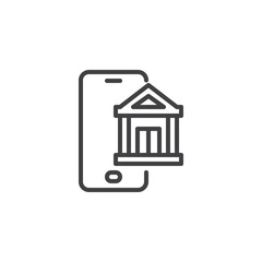 Mobile banking line icon