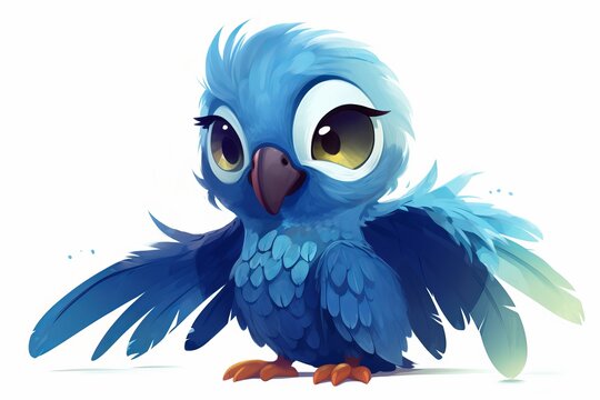Proofpact Polly a happy young all blue parrot | Created With Generative AI
