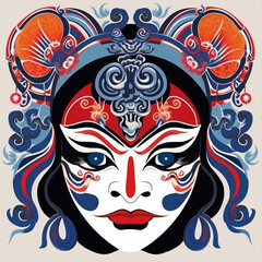 Naklejka premium Traditional Chinese Art Peking Opera Face mask 