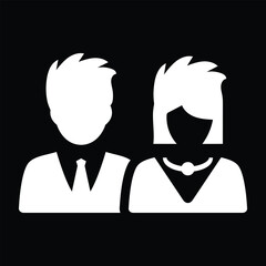 Male & female as businesspeople icon - couple, partner & teamwork concept