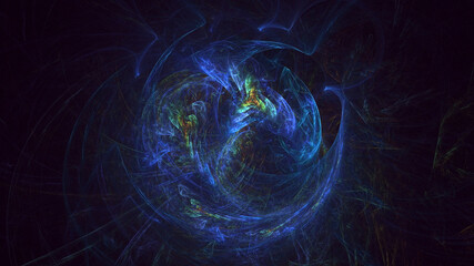 3D rendering abstract colorful fractal light background